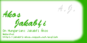 akos jakabfi business card